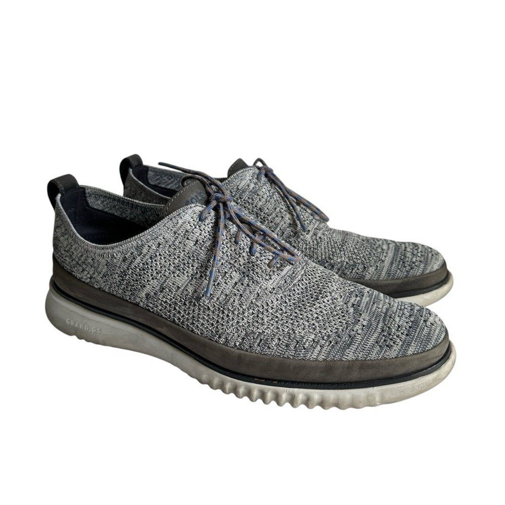 Cole Haan Gray Knit Sneakers Grand Stitchlite Ox Water‎ Resistant Mens 11.5